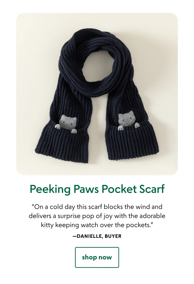 Peeking Paws Pocket Scarf