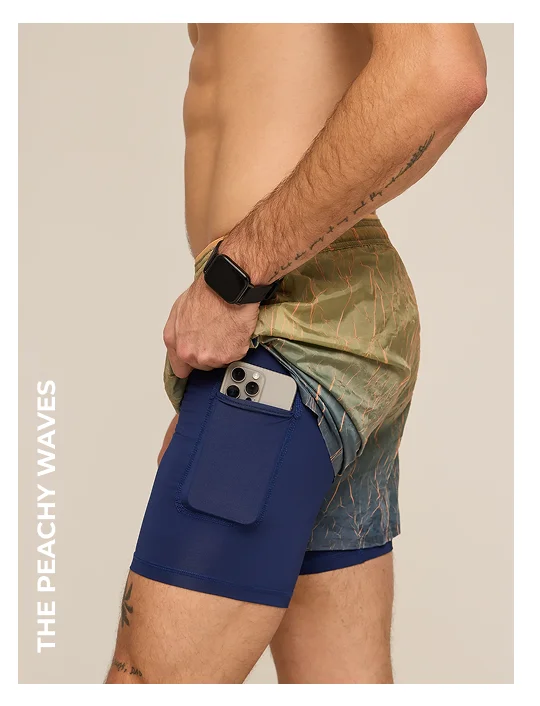 Crinkle Ultimate Training Short: The Peachy Waves 5.5"