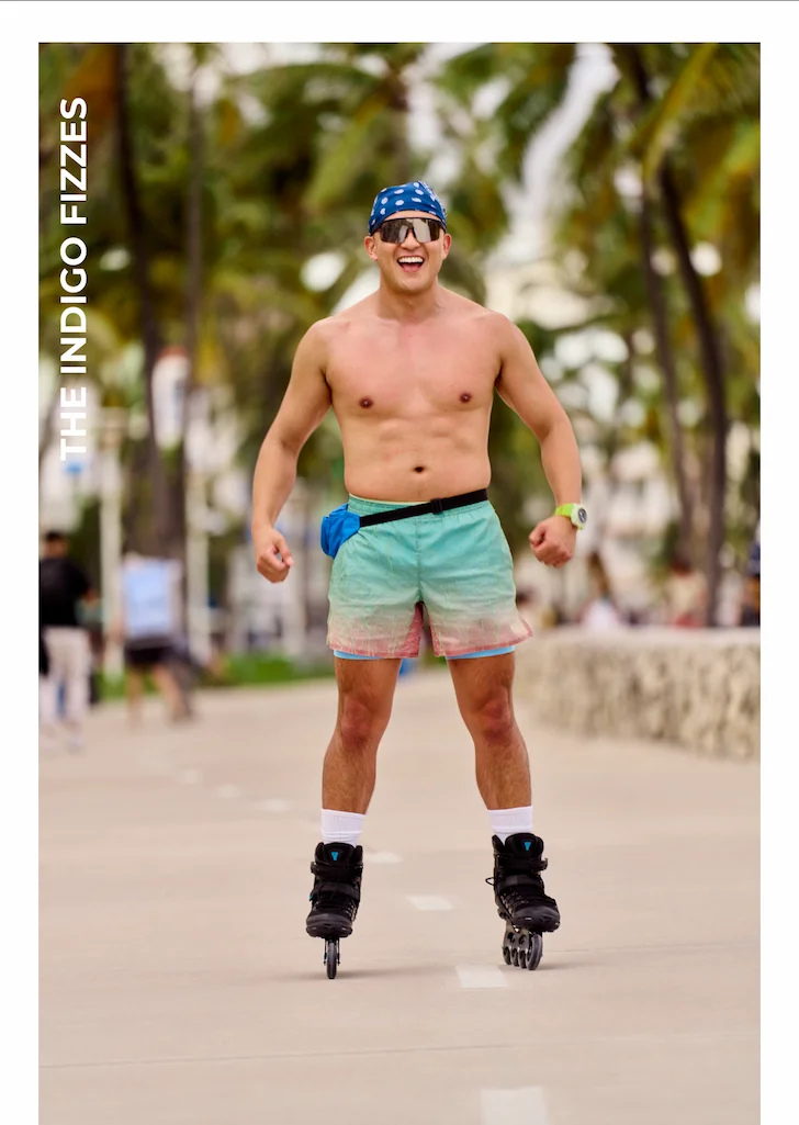 Crinkle Ultimate Training Short: The Indigo Fizzes 5.5"