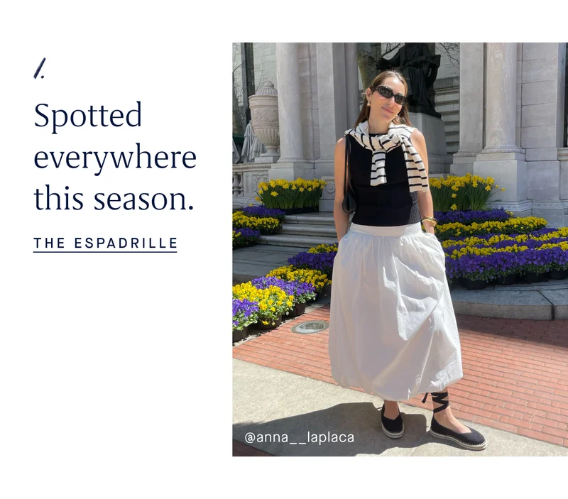 1. Spotted everywhere this season. THE ESPADRILLE @anna__laplaca