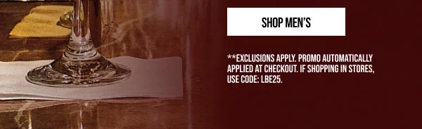 Extra 25% off Shop Men's