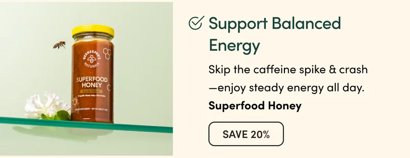 ✅ Support Balanced Energy  Skip the caffeine spike & crash—enjoy steady energy all day. Superfood Honey