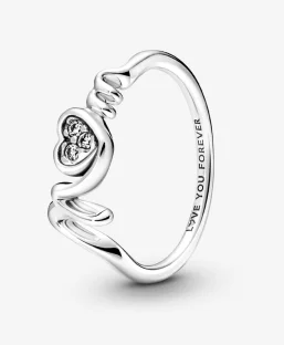 Mom Pavé Heart Ring
