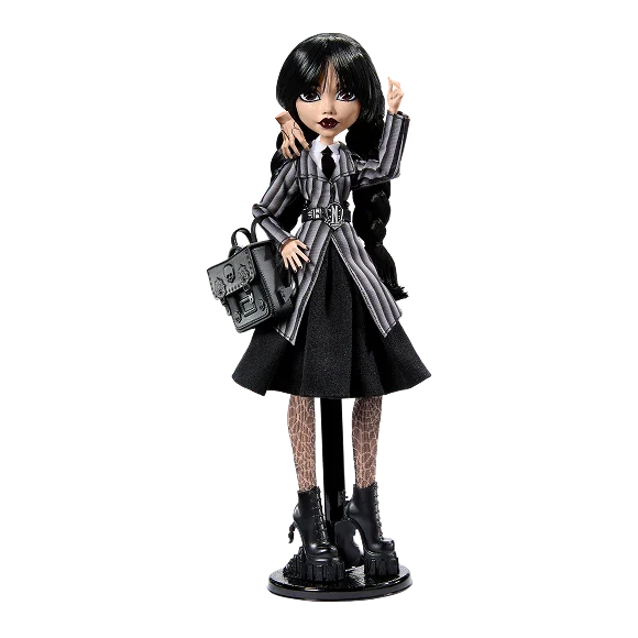 Monster High Wednesday Collectible Doll, Wednesday Addams in Nevermore Academy Uniform With Thing