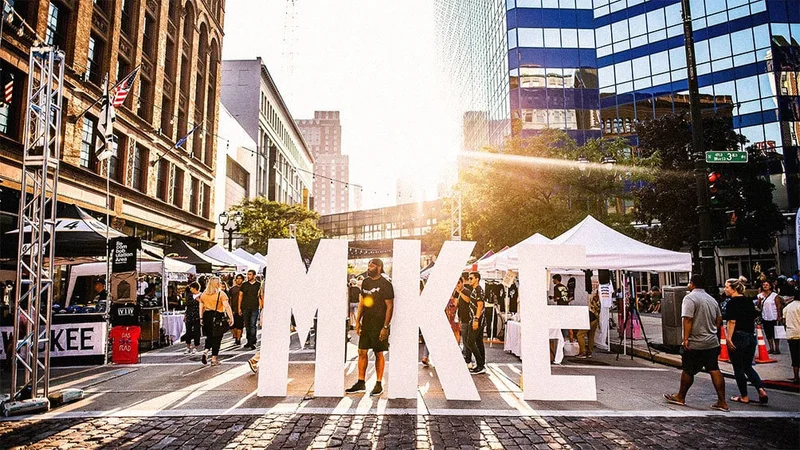 Image description: People at street festival in Milwaukee, Wisconsin