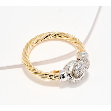 Italian Silver x David Markstein CZ Wrapped Love Knot Ring, SS