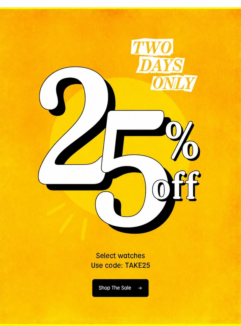 Shop The Sale (25% off | Select watches | Use code: discount code) - Timex