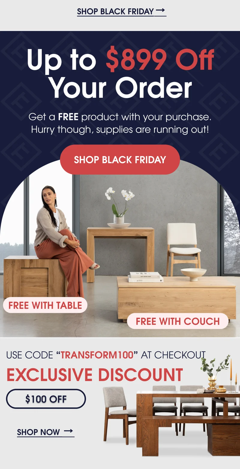 Up to $899 Off Your Order