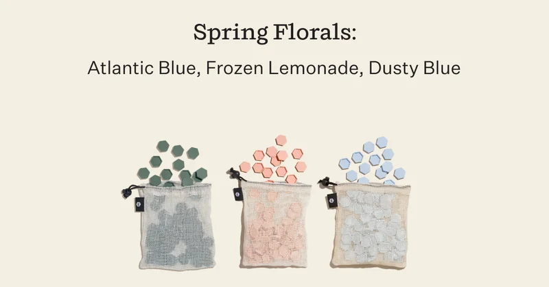 Spring Florals | Atlantic Blue, Frozen Lemonade, Dusty Blue