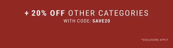 + 20% Off Other Categories With Code: discount code