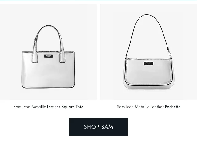 Sam Icon Metallic Leather Square Tote Sam Icon Metallic Leather Pochette Shop Sam