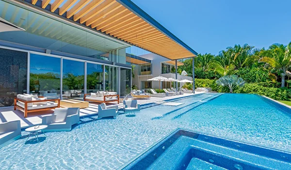 Enjoy sun-drenched days in a private home with a spacious pool.