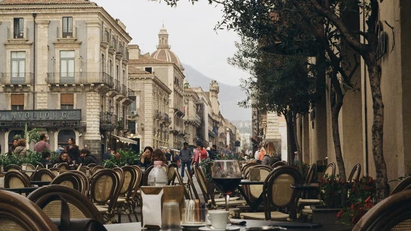 A scenic view of a street in Catania, Sicily