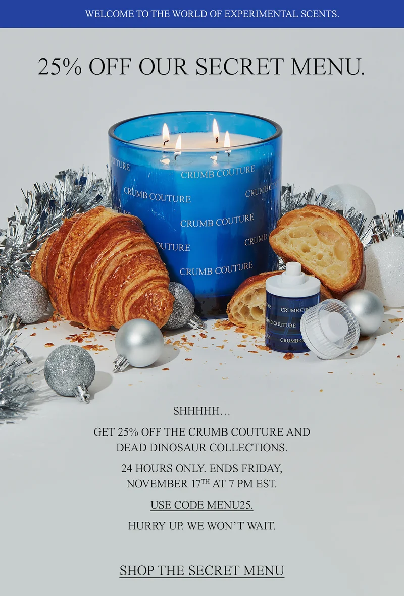 25% OFF SECRET MENU WITH CODE MENU25 ↗