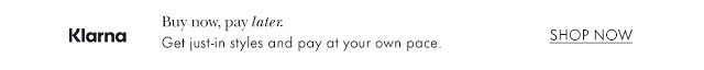 Klarna Buy now, pay later Shop Now