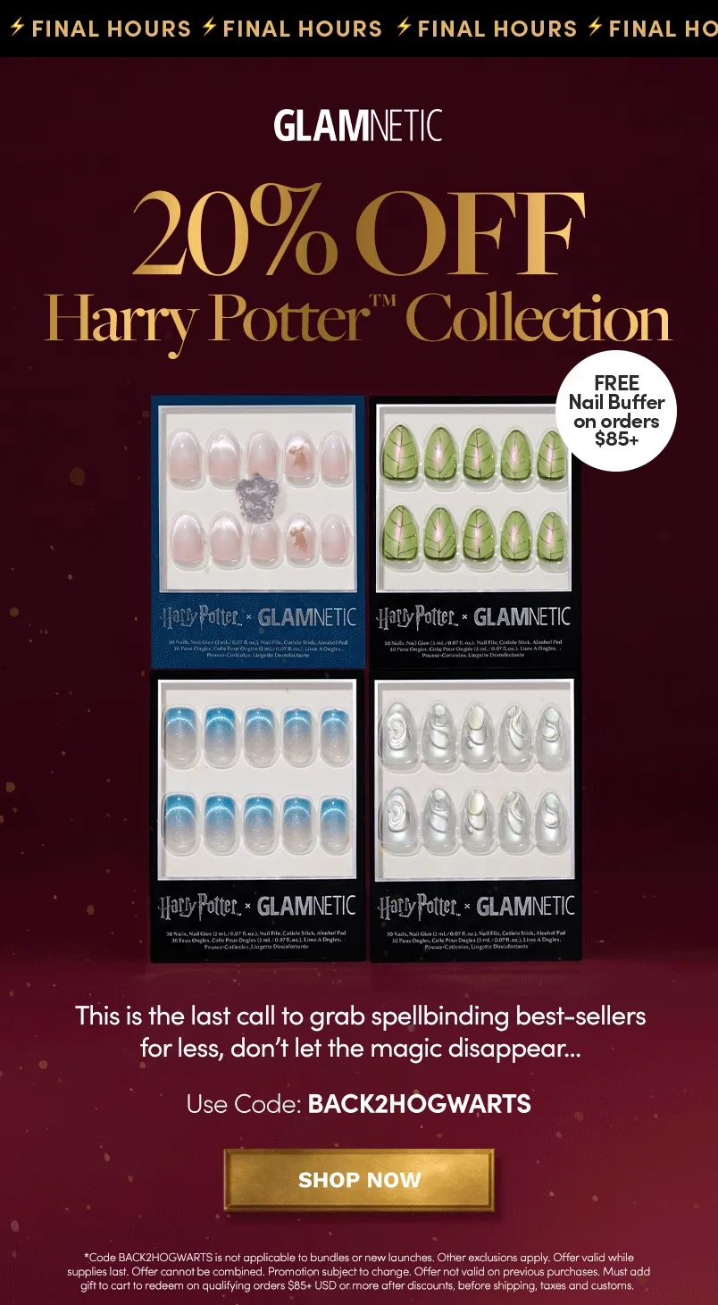 Shop 20% Off Harry Potter Collection with the code BACK2HOGWARTS