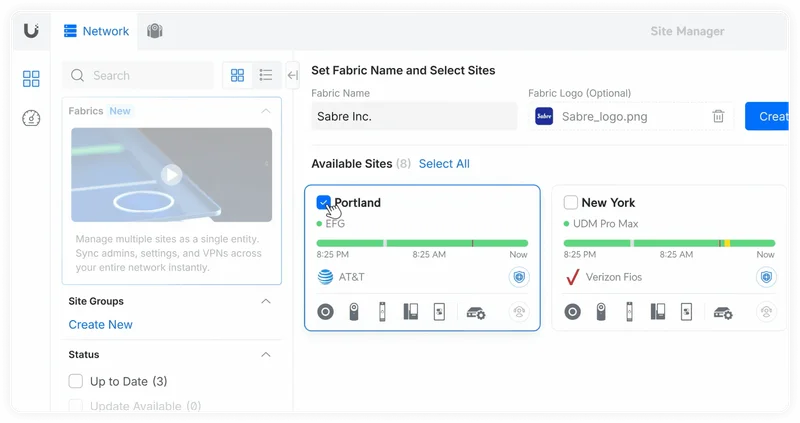 Turn multiple sites into a single system with UniFi Fabrics for true enterprise management.