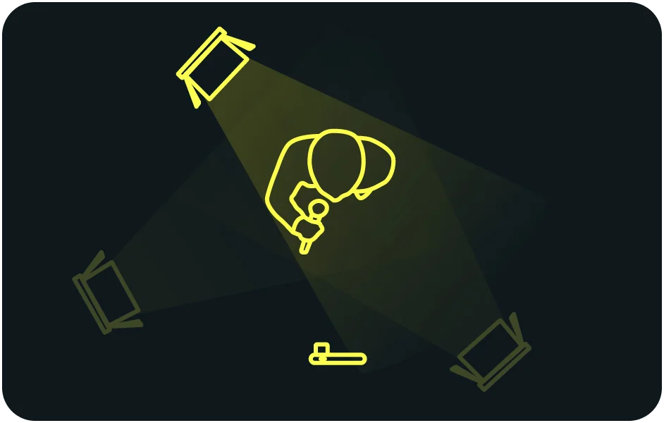 Diagram of a hair light on a subject