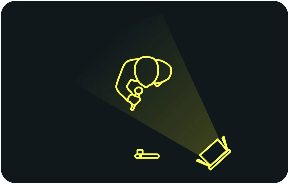 Diagram of a key light on a subject