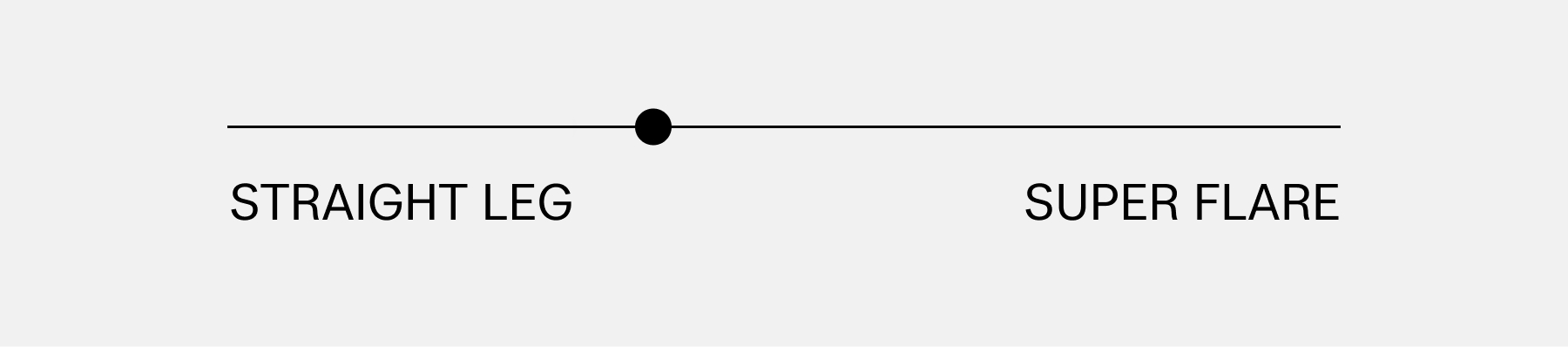 Sliding scale from “Straight Leg” to “Super Flare”