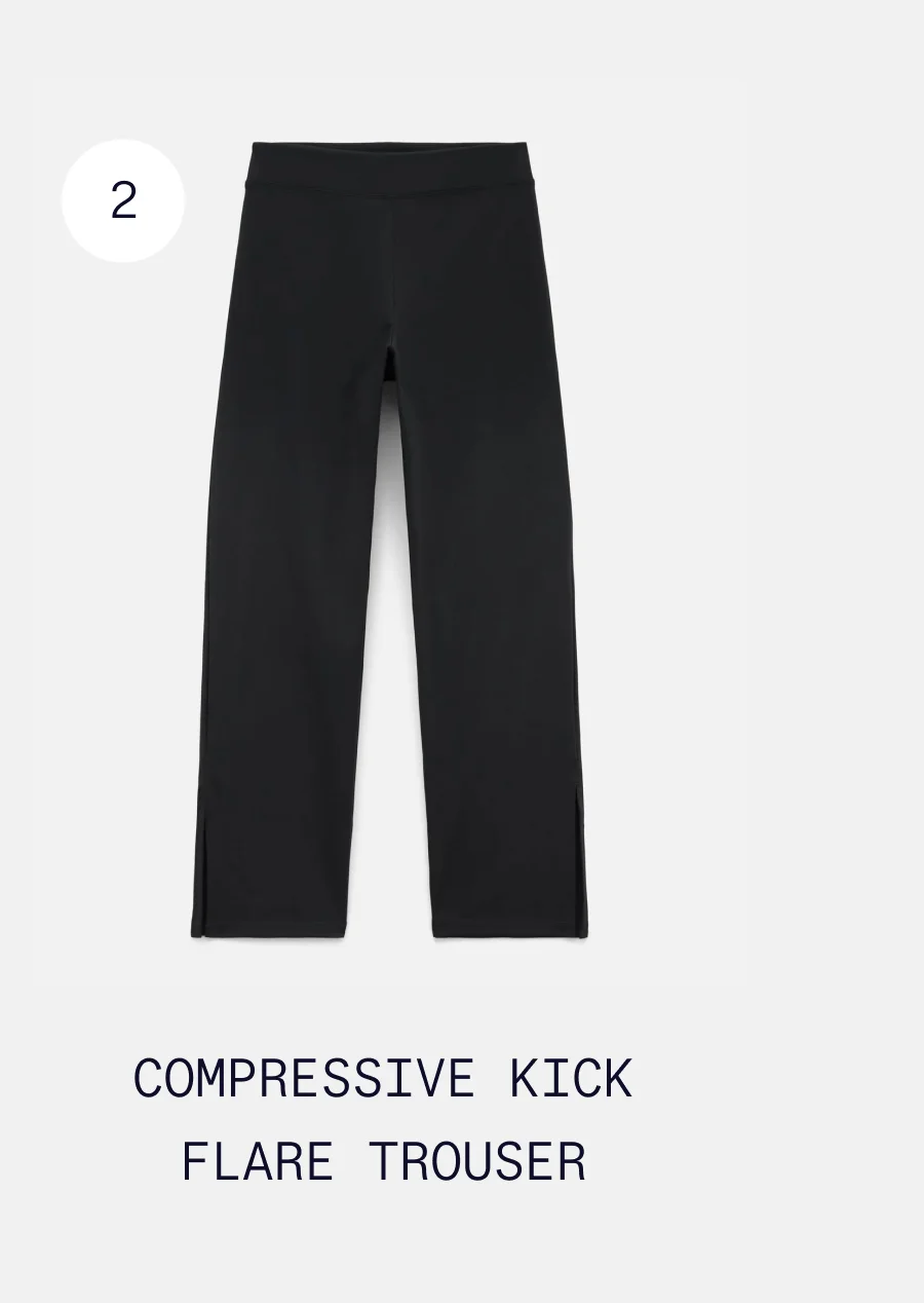 Compressive Kick Flare Trouser Straight with a slight flare