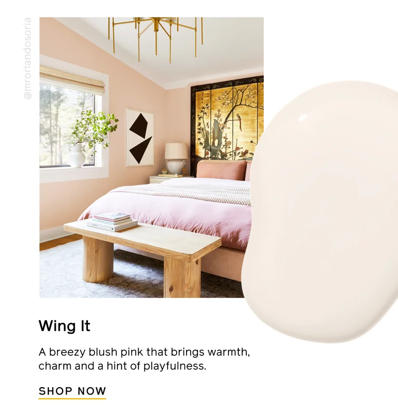 Wing It. A breezy blush pink that brings warmth, charm and a hint of playfulness. SHOP NOW