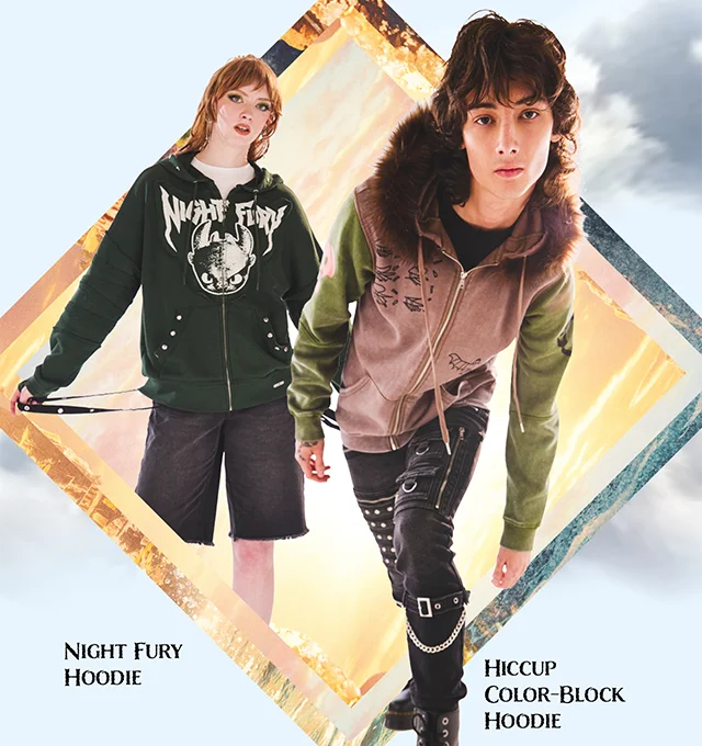 Night Fury Hoodie and Hiccup Color-Block Hoodie