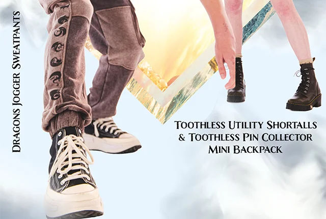 Dragons Jogger Sweatpants, Toothless Utility Shortalls and Toothless Pin Collector Mini Backpack
