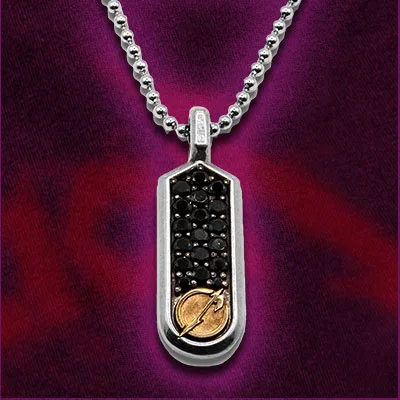 Silver Luthier M Logo Gem Necklace