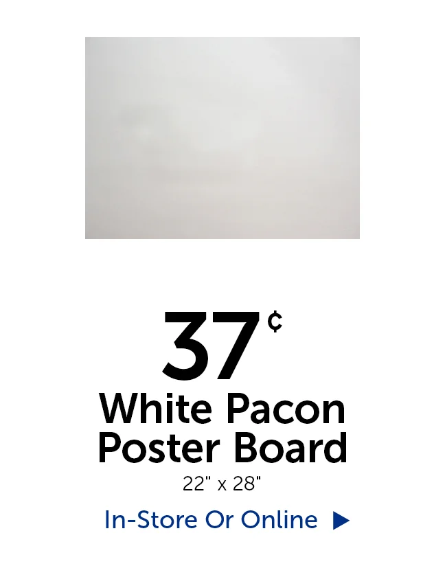 37¢ White Pacon Poster Board - 22" x 28"