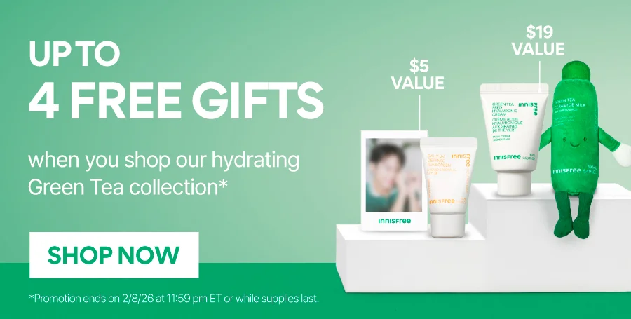 UP TO 4 FREE GIFTS WITH GREEN TEA PURCHASE