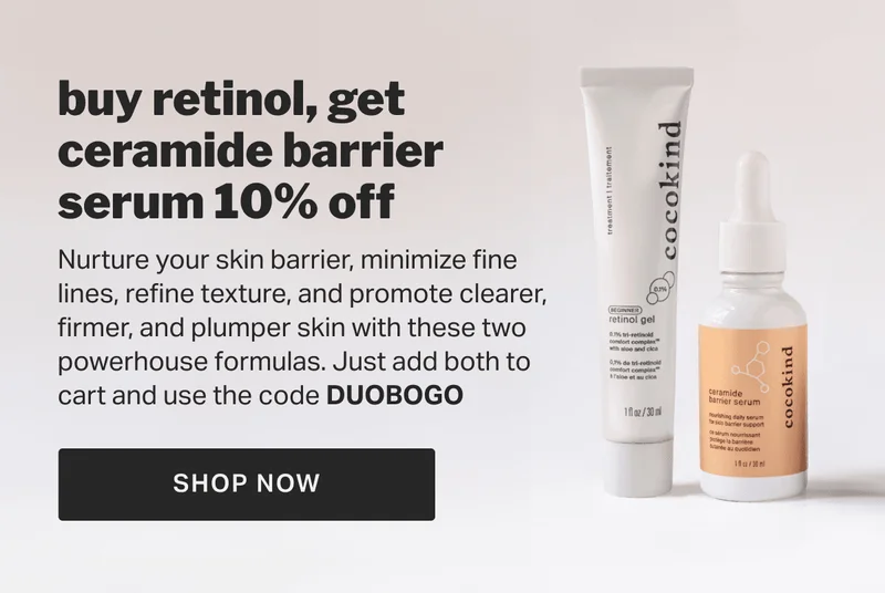 Buy Retinol, Get Ceramide Barrier Serum 10% Off