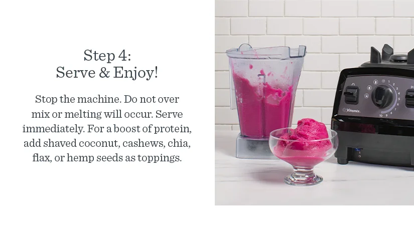 Step 4: Serve & Enjoy! Serve immediately. For a boost of protein, add shaved coconut, cashews, chia, flax, or hemp seeds as toppings