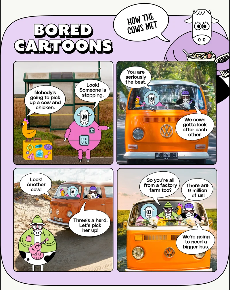 Bored Cartoons. How the Cows met