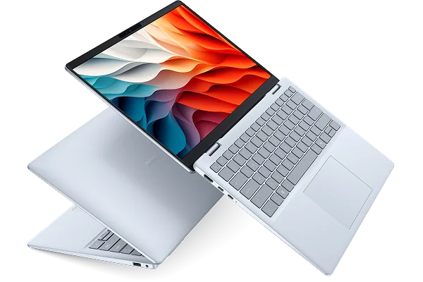 Two Dell 14 Plus Laptop computers.