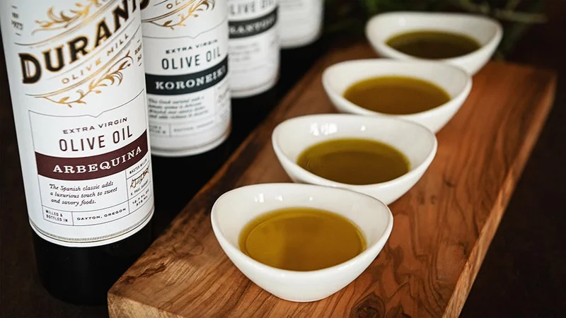 Image description: Olive oil tasting at the Olio Nuovo Festival