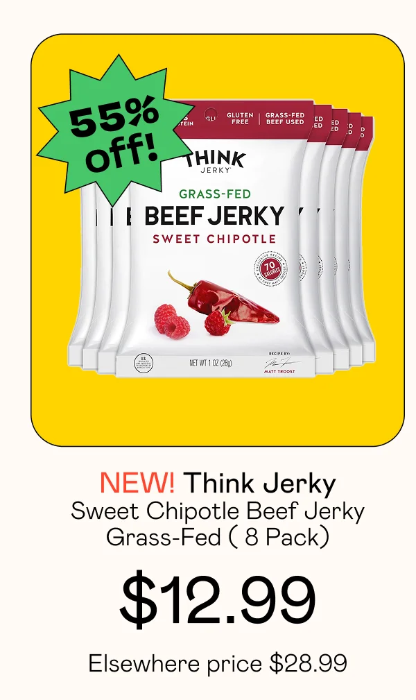 Sweet Chipotle Beef Jerky Grass-Fed ( 8 Pack)
