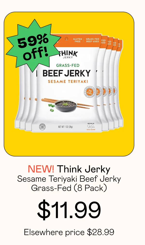 Sesame Teriyaki Beef Jerky Grass-Fed (8 Pack)