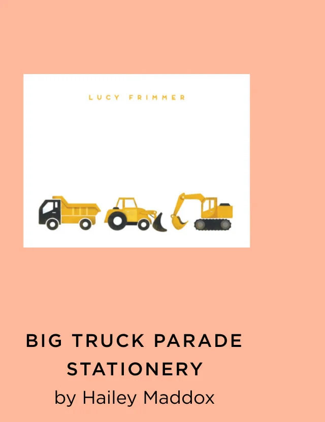 Big Truck Parade Stationery