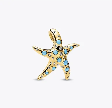 Sparkling Blue Starfish Dangle Charm