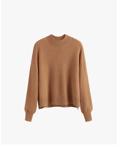 Single-Origin Cashmere Cropped Sweater Camel