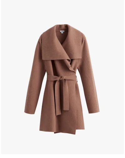 Wool Cashmere Sweater Coat Nutmeg