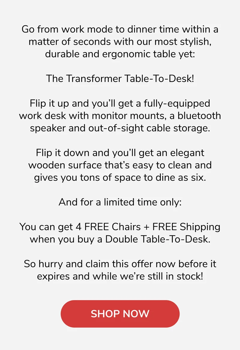 Everything You Get With Transformer Table-To-Desk