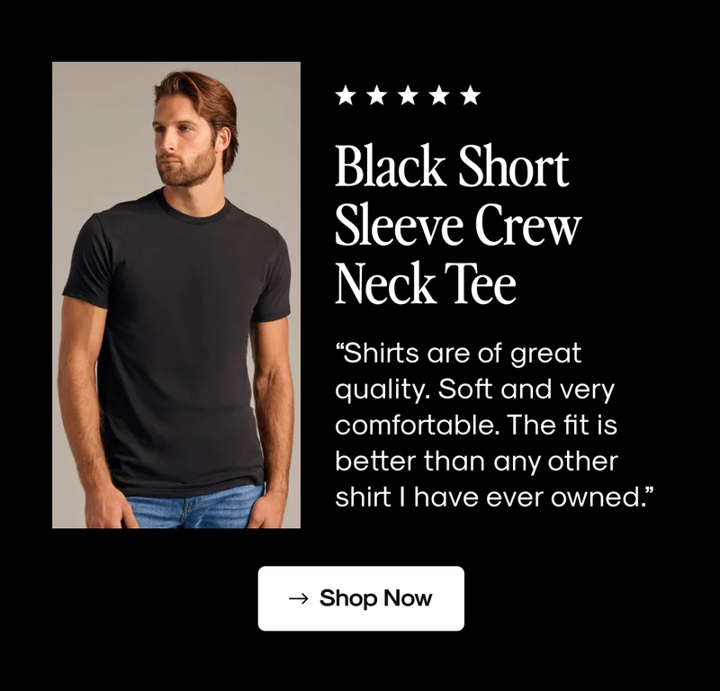 Black Short Sleeve Crew Neck Tee