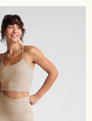 Spacedye Slim Racerback Cropped Tank in Sand Swept Heather