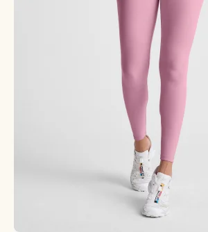 Spacedye At Your Leisure High Waisted Midi Legging in Pink Haze Heather