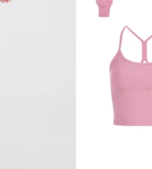 Spacedye Slim Racerback Cropped Tank in Pink Haze Heather