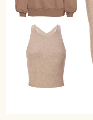 Spacedye Refocus Cropped Tank in Sand Swept Heather