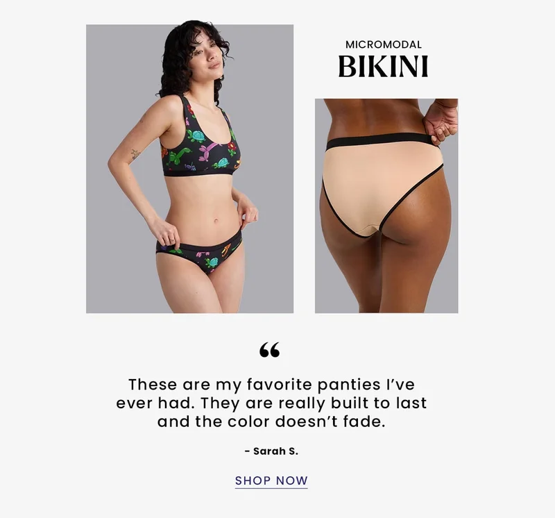 Micromodal Bikini | ''These are my favorite panties I've ever had. They are really built to last and the color doesn't fade.'' - Sarah S. | Shop Now