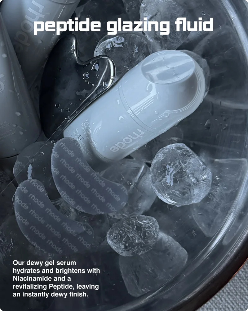peptide glazing fluid: Our dewy gel serum hydrates and brightens with Niacinamide and a revitalizing Peptide, leaving an instantly dewy finish.